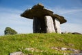 Preshistoric stone temple, megalit columns and roof, Poulnabrone dolmen in Ireland Royalty Free Stock Photo