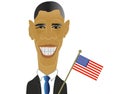 President Barack Obama caricature illustration