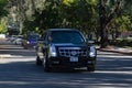 President Barack Obama cortege passing on the streets of Burbank Royalty Free Stock Photo