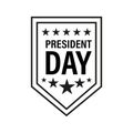 President day badge vector icon isolated on white background. Vector vintage illustration. Happy presidents day. Patriotic banner Royalty Free Stock Photo