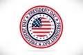 President Day seal stamp USA flag vector Royalty Free Stock Photo