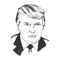 Vector illustration of President Donald Trump in sketch style