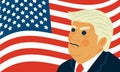 President Donald Trump vector illustration caricature portrait Royalty Free Stock Photo