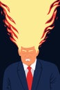 President Donald Trump vector illustration caricature portrait Royalty Free Stock Photo