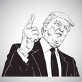 President Donald Trump, You`re Fired! Vector Illustration Drawing Vector. October 31, 2017 Royalty Free Stock Photo