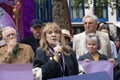 President of Equity Lynda Rooke speaking at the Equity Union rally in central London, UK. Royalty Free Stock Photo