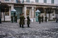 President guard in front of Budapest castle