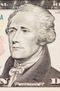 President hamilton face on the ten dollar bill Royalty Free Stock Photo