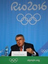 President of the International Olympic Committee Thomas Bach during press conference at Rio 2016 Olympic Games Press Center