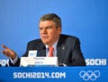 President of International Olympic Committees Tomas Bach on a press conference