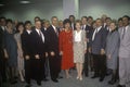 President Ronald Reagan, Mrs. Reagan, California governor George Deukmejian and wife and others politicians