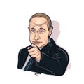 President of the Russian Federation Vladimir Putin sketch portrait Royalty Free Stock Photo