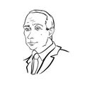 President of the Russian Federation Vladimir Putin sketch portrait Royalty Free Stock Photo