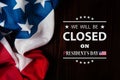 President& x27;s Day Background Design. We will be Closed on President& x27;s Day. Royalty Free Stock Photo