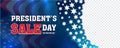 President`s Day sale header or banner design decorated with stars.