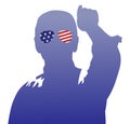 President Silhouette with American Flag Sunglasses | Leader Outline | Presidential Election Icon | Vector Political Image