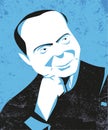 president Silvio Berlusconi vector portrait Royalty Free Stock Photo