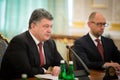 President of Ukraine Petro Poroshenko during the NSDC meeting Royalty Free Stock Photo