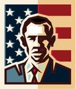 President of the United States Barack Obama isolated flat style vector Royalty Free Stock Photo