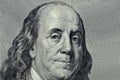 Benjamin Franklin close-up on a gray background Royalty Free Stock Photo