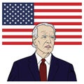 President of USA, Joe Biden Portrait Cartoon, Flat Design, Pop Art Design, Vector, Illustration Royalty Free Stock Photo