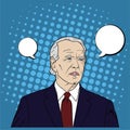 President of USA Joe Biden Portrait, Flat Design, Pop Art Design, Vector, Illustration Royalty Free Stock Photo