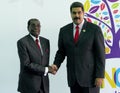 President of Zimbawe Robert Mugabe and Venezuelan President Nicolas Maduro Royalty Free Stock Photo