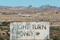 Air Force One, Bullhead City, Arizona, right turn only Royalty Free Stock Photo