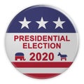 2020 Presidential Election Button With US Flag, 3d illustration On White Royalty Free Stock Photo