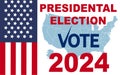 2024 Presidential election day in USA, november 5, card design. Vote for your future Royalty Free Stock Photo