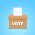 Presidential election day vote box. Checklist in vote box on blue background.