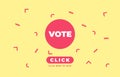 Presidential election online voting banner design template . Minimalistic banner isolated on yellow background
