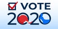 Presidential election in USA 2020 design template. Donkey and elephant symbols of political parties in America. Concept