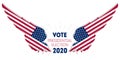 Presidential election 2020 in USA. Election poster. Print of t-shirt for Political election campaign. Stylized Wings in american Royalty Free Stock Photo