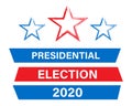 Presidential election in USA 2020. Vote for president in november. Voting campaign banner. Blue and red stars in grunge design. Royalty Free Stock Photo