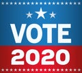 Presidential election usa vote 2020 with stars vector design