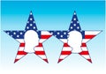 Presidential elections, candidates portrait silhouette on the stars
