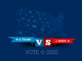 Presidential elections in the United States. Donald Trump vs. Joe Biden with map of America. Vector illustration