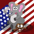 Presidential elections in the United States. Winning the Republican Party.American flag background.