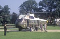 The Presidential helicopter preparing to take President Clinton and the staff to Chicago, Illinois