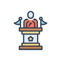 Color illustration icon for Presidential, administrative and rostrum