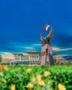 Presidential Office with blur 15 Temmuz Sehitler Aniti (July 15 th Martyrs Memorial) in Bestepe in the evening,