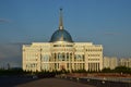 Presidential palace AK-ORDA in Astana at sunset time Royalty Free Stock Photo