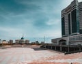 Presidential palace `Ak-Orda` with blue sky across river in Astana, Kazakhstan Royalty Free Stock Photo