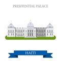 Presidential Palace in Haiti flat vector illustrat