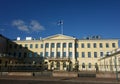 The Presidential Palace and its guards in Helsinki, Finland Royalty Free Stock Photo