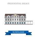 Presidential Palace in Suriname vector flat attraction landmarks