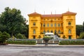 The Presidential Palace of Vietnam in Hanoi, is the three-storied, mustard yellow building built in colonial French architectural