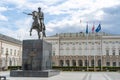 Presidential Palace in Warsaw. Jozel Poniatowski Sculpture Poland, Warsaw - July 27, 2023