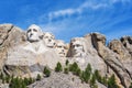 Presidential sculpture at Mount Rushmore national memorial, USA. Sunny day, blue sky. Royalty Free Stock Photo